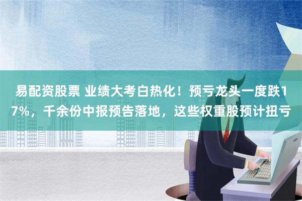 易配资股票 业绩大考白热化！预亏龙头一度跌17%，千余份中报预告落地，这些权重股预计扭亏