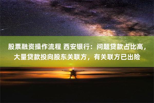 股票融资操作流程 西安银行：问题贷款占比高，大量贷款投向股东关联方，有关联方已出险