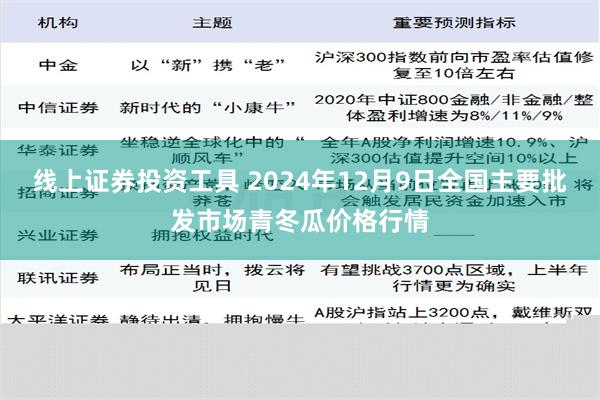 线上证券投资工具 2024年12月9日全国主要批发市场青冬瓜价格行情